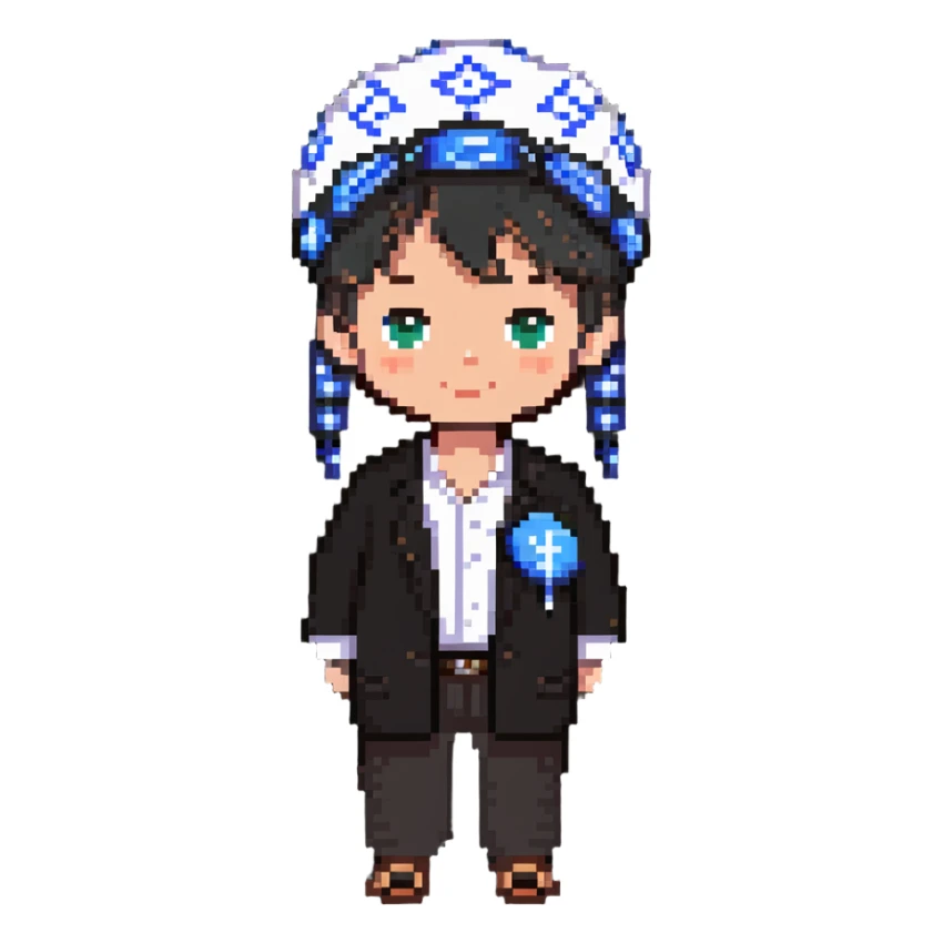 boy with peyos, kippah, and tzitzis sticker