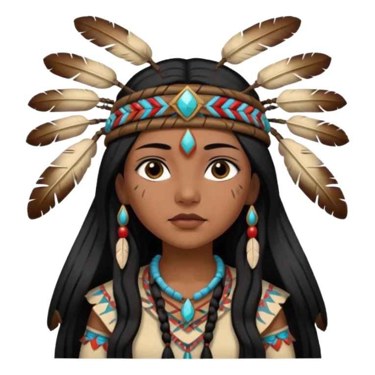 native american girl sticker