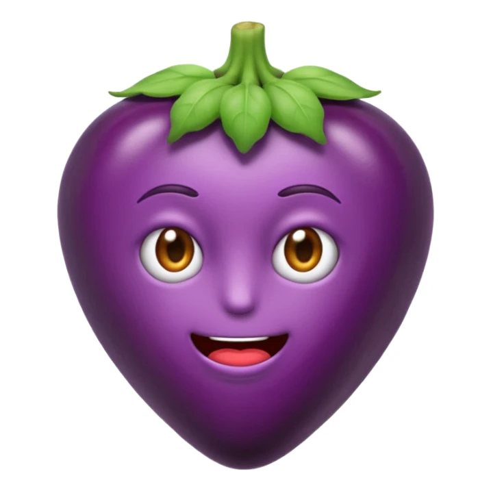 fais un emoji qui se mord les levre avec une aubergine dans les main sticker