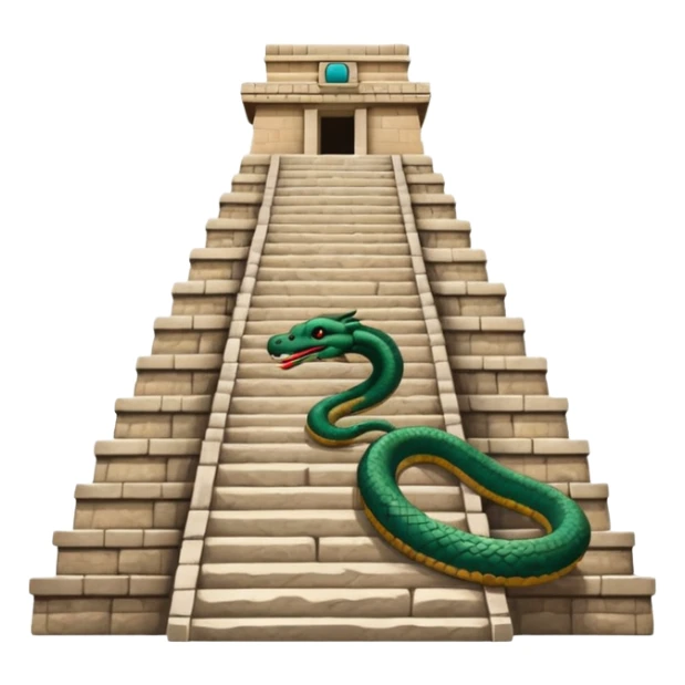 chichen itza with one serpent descending steps sticker
