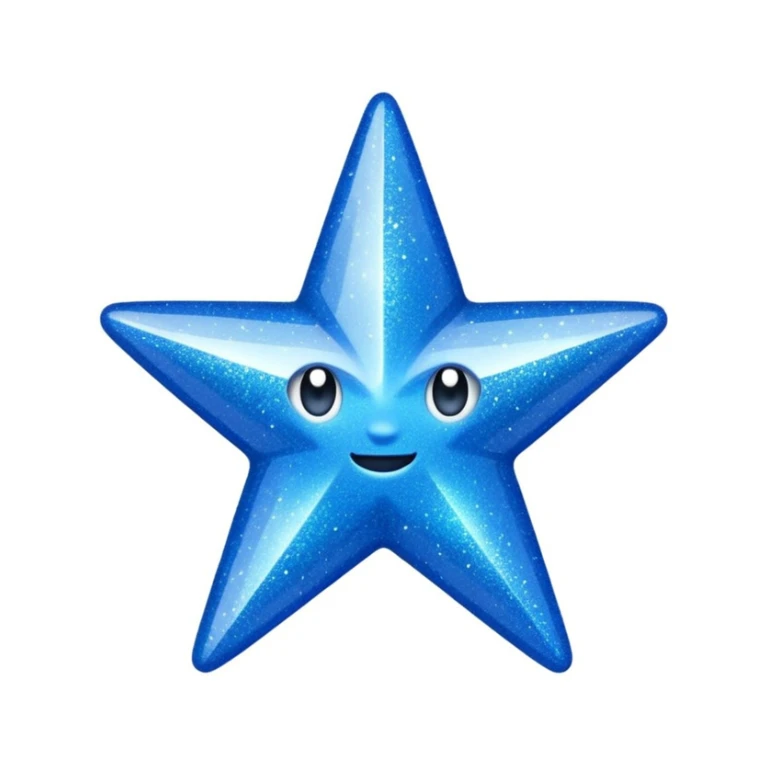 blue glitter star sticker