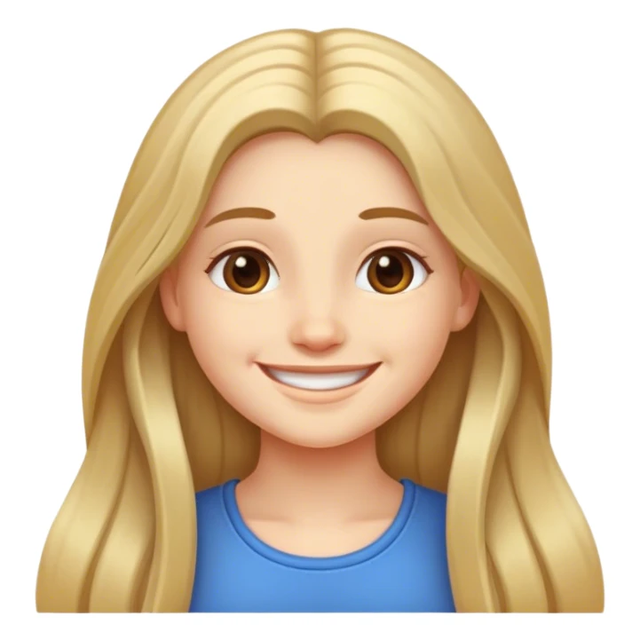 smiling girl with long hair sticker