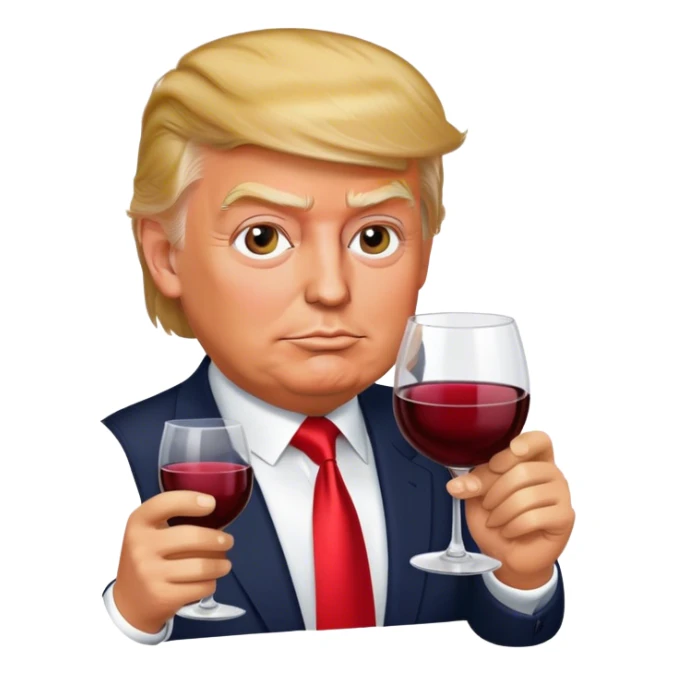 Donald trump drinking a glass of wine  sticker