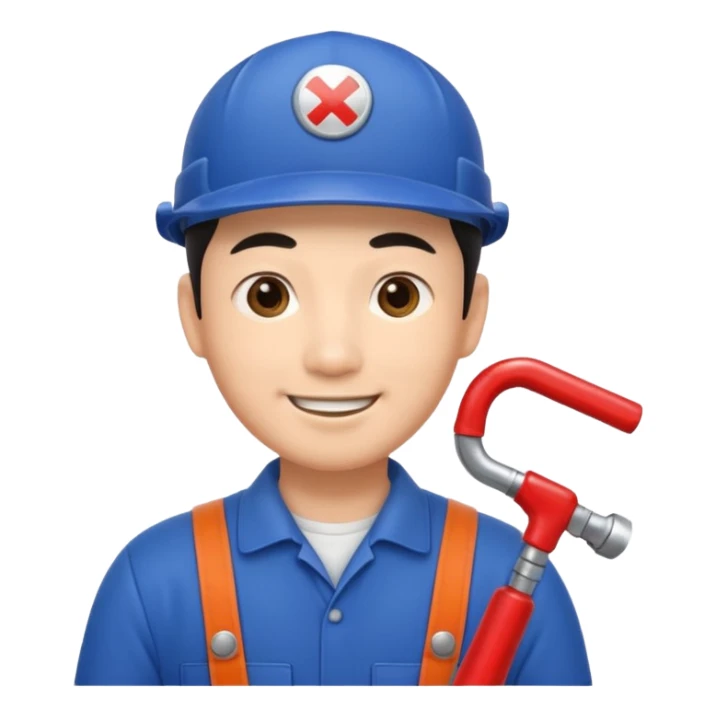 asian male plumber cute hearts sticker