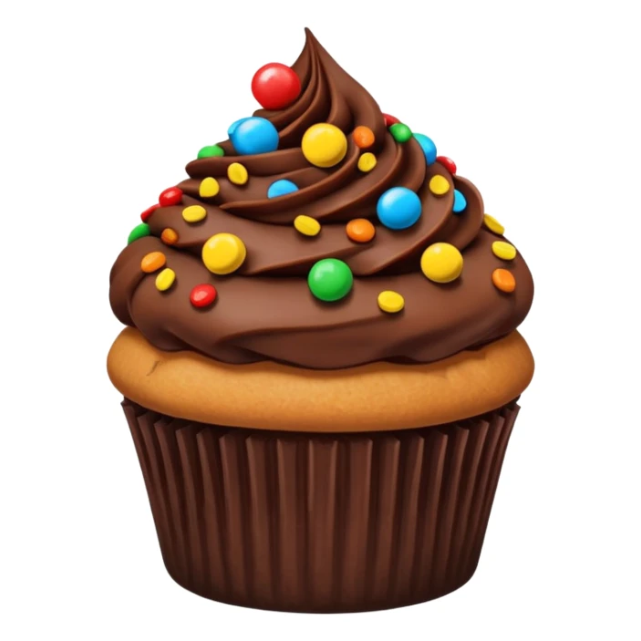 Cupcake chocolate dipped frosting with Reese’s pieces on top sticker