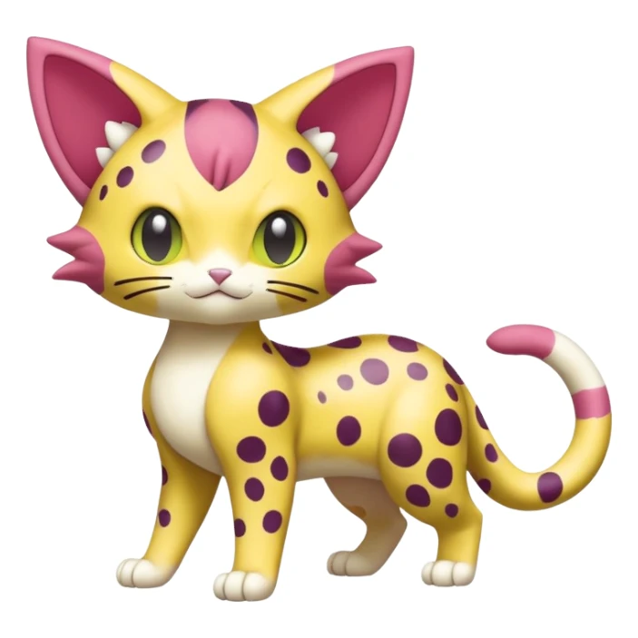 Liepard-Skitty-Delcatty-Pokémon-Fakémon-hybrid-creature (full body) sticker