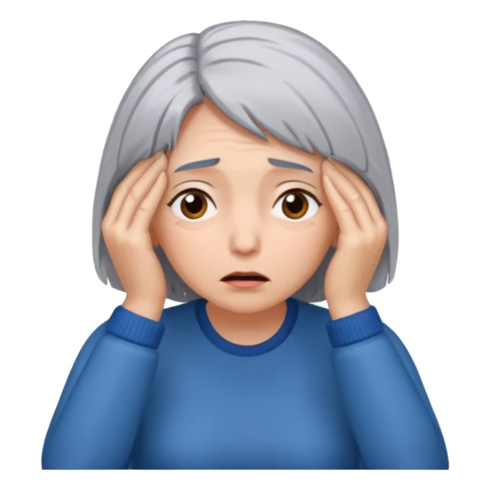 face palm woman with gray hair sticker
