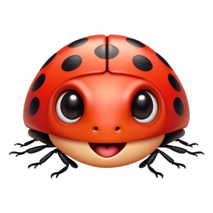 Cinematic Cheeky Ladybug Portrait Emoji, Head tilted dramatically with an exaggeratedly surprised expression, featuring a petite, vibrant form with wide, comically expressive eyes full of playful disbelief and animated, fluttering wings, Simplified yet hilariously expressive features, highly detailed, glowing with a slightly sassy scarlet glow, high shine, dramatic yet playful, stylized with an air of cheeky garden mischief, soft glowing outline, capturing the essence of a meme-worthy ladybug that looks ready to flutter its way into viral fame! sticker