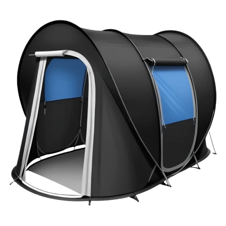 Tall Oval Narrow Pop up tent black sticker