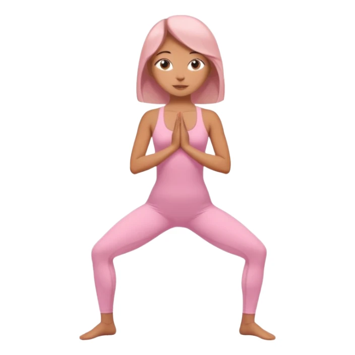 girl standing in a yoga pose in a pink bodysuit sticker