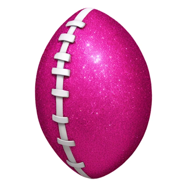 Hot pink glitter football with glitter  sticker
