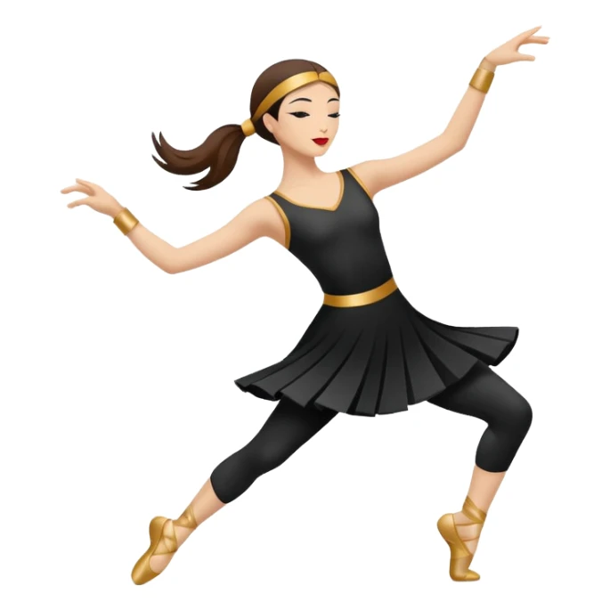 North-East (NE): "dancer_northeast: Create a minimal flat-vector dancer icon facing north-east. Pose same dynamic motion rotated to face NE. Black stroke 2px on transparent background, square canvas 1:1, SVG vector style, no text or facial features." sticker