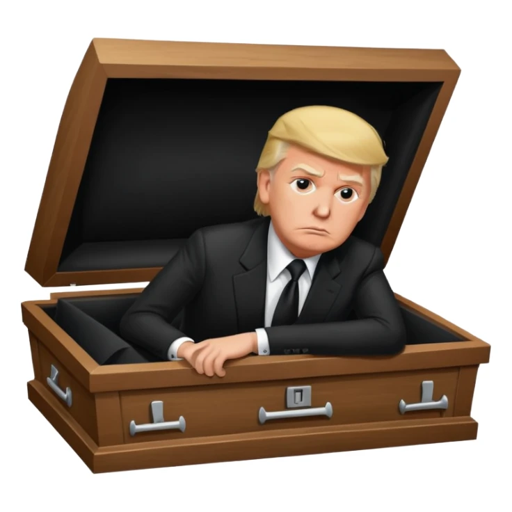 donald trump death in coffin sticker