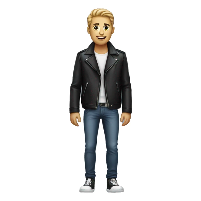 stylish male with leather jacket food  sticker