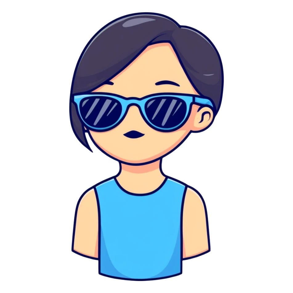 girl with blue sunglasses sticker