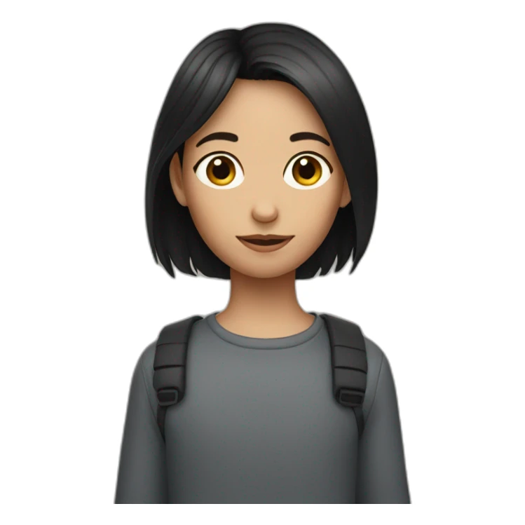 Dark haired girl with two boys sticker