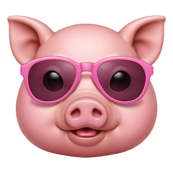 a piggy with sunglasses and biting its lip sticker