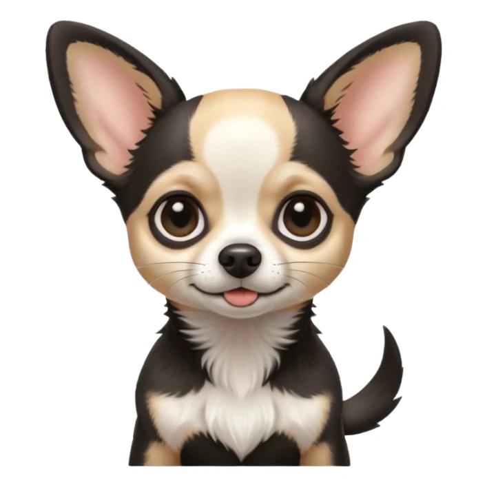 White and black Chihuahua - tiny, skinny and big ears sticker