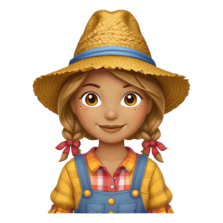 cute girl scarecrow emoji sticker