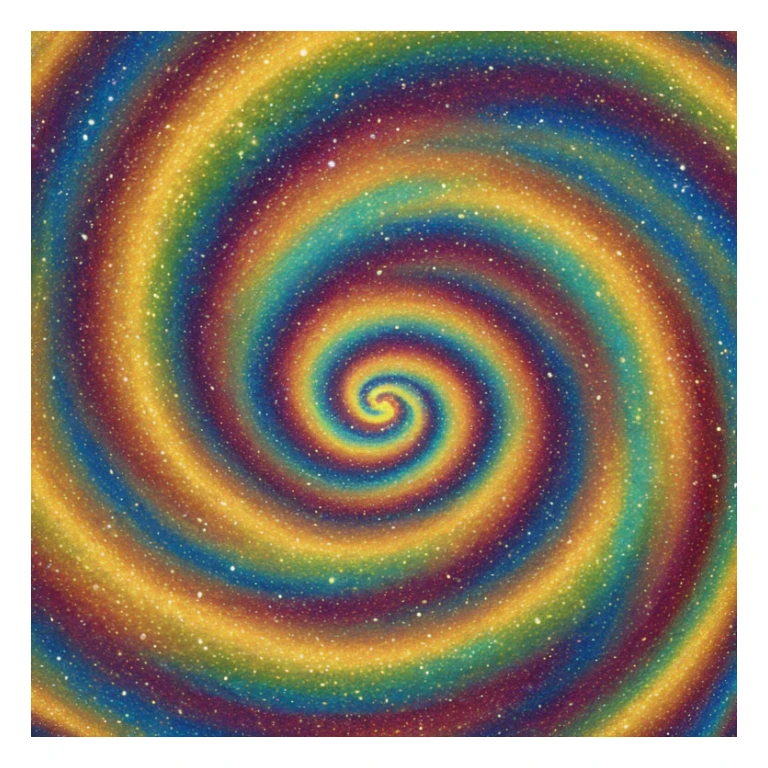 very colorful spiral and sparkle sticker
