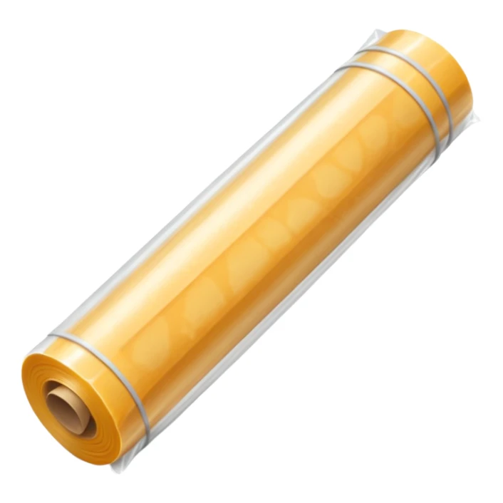 A thin and long roll of transparent plastic wrapping for food  sticker