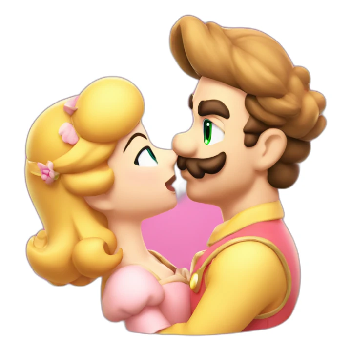 Mario kiss peach sticker