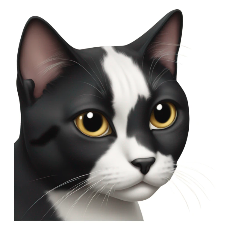 tuxedo cat with black mark on nose sticker