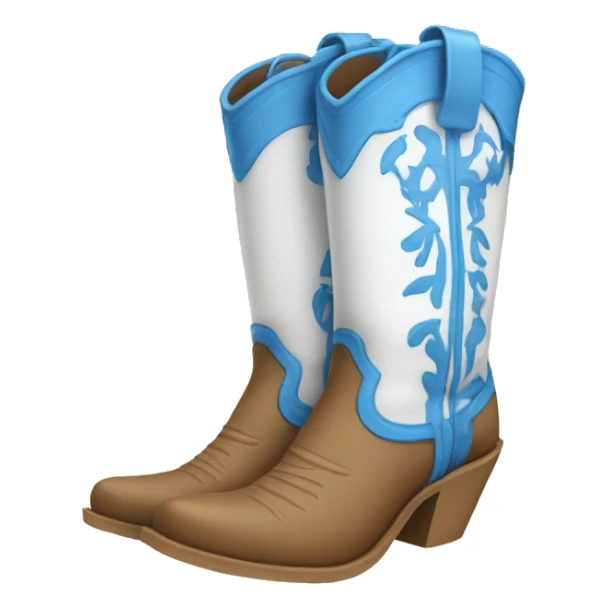 White and blue Beach cowgirl boots sticker