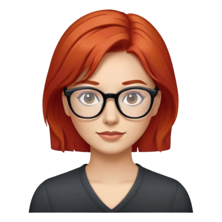 woman with red hair wearing glasses sticker