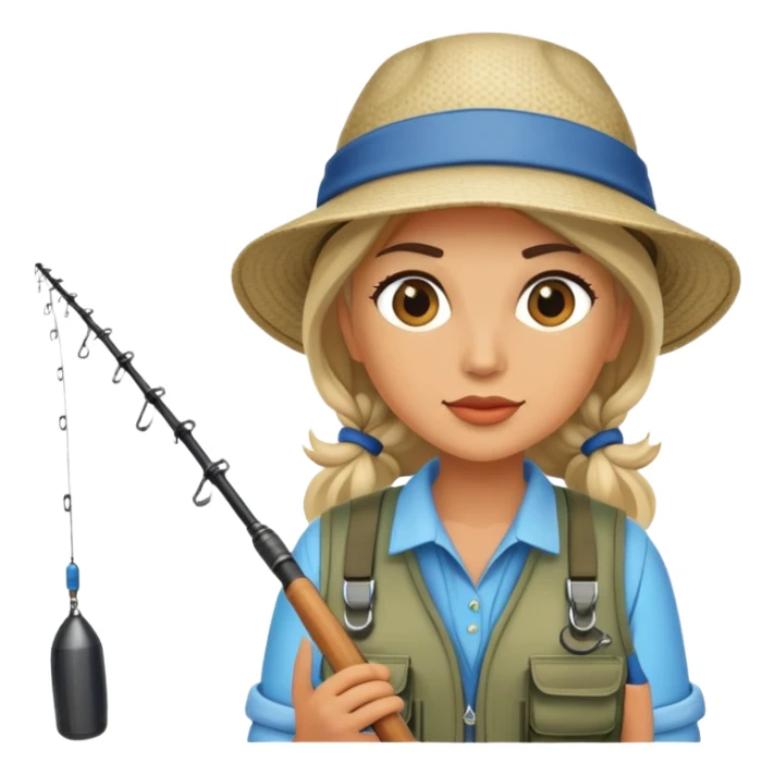 Fishing women sticker