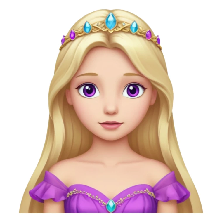 Aurora with long blonde hair, violet eyes, pink outfit sticker