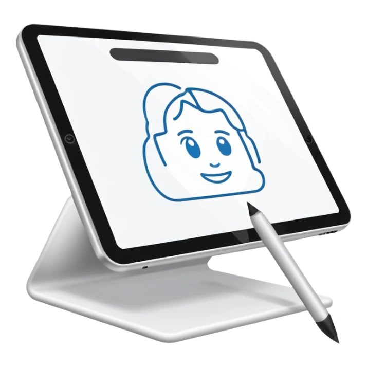 draw tablet or monitor, sketching vector illustrations sticker