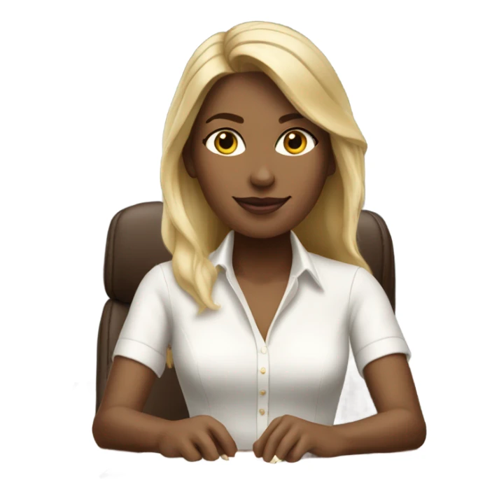 White Ralph lauren women working at desk sticker