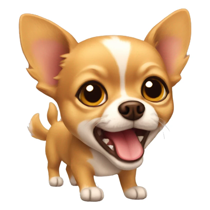 Fuzzy Goldbrown Chihuahua barking sticker