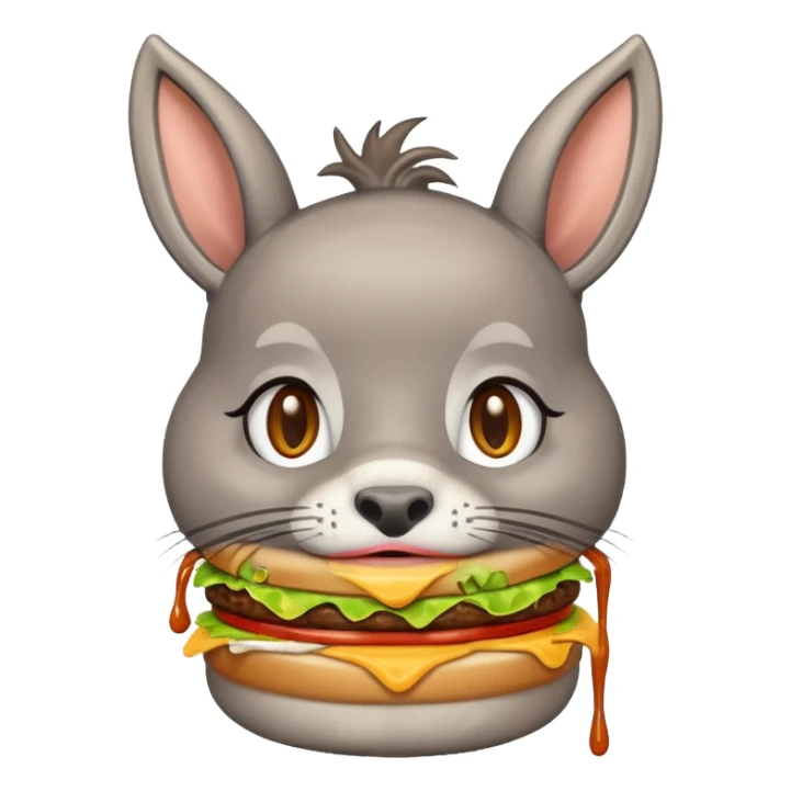 shit dripping of  donkey cat eating hamburgers sticker