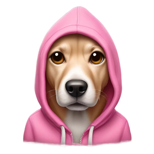 Pink dog with a hoodie sticker