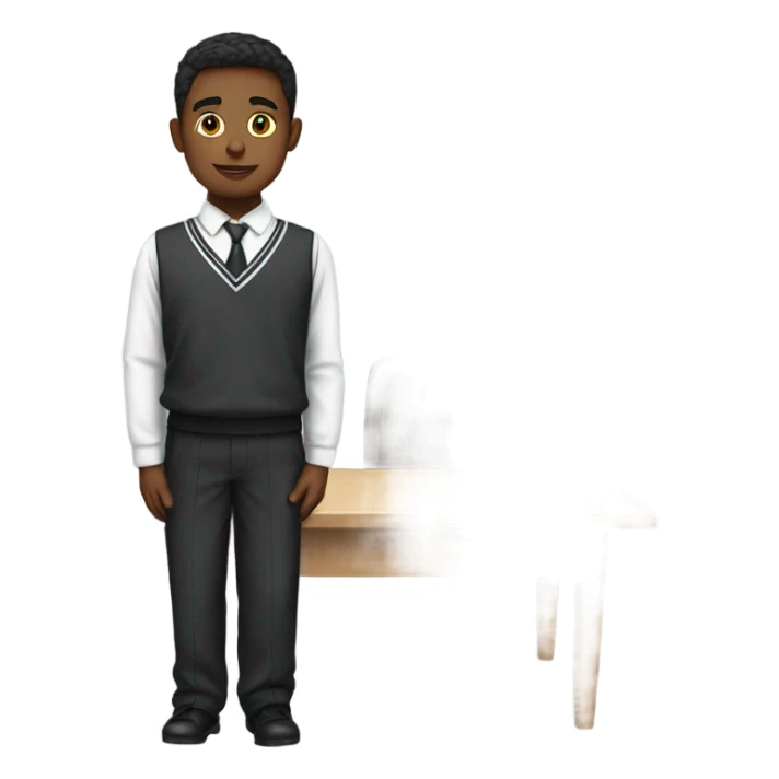 young men dressed in school uniform standing on their tables sticker