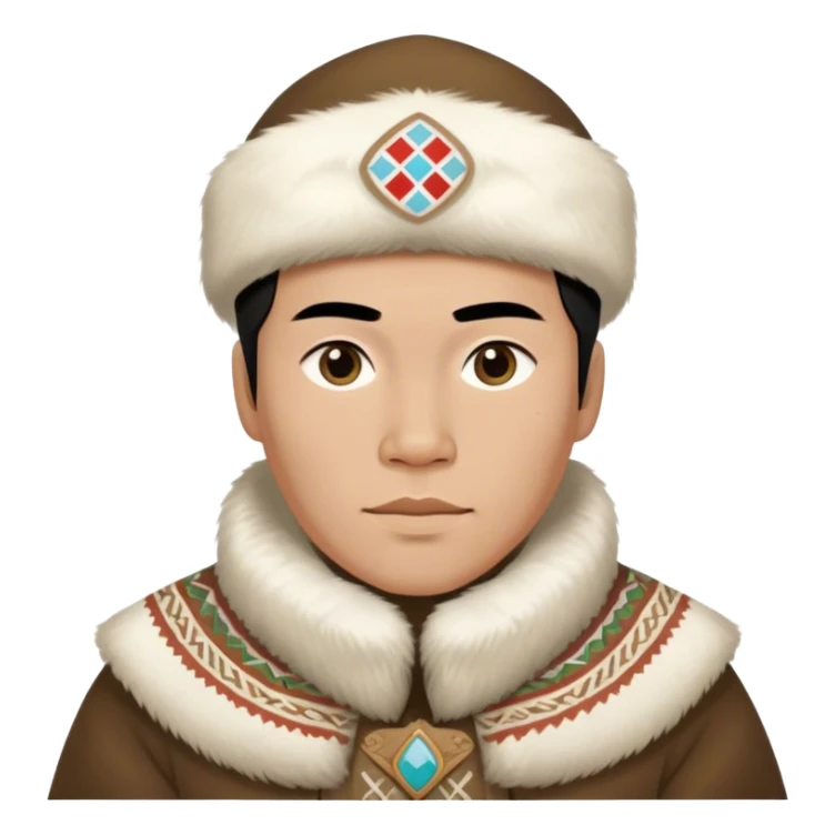 greenland citizen traditional outfit standing full scale sticker