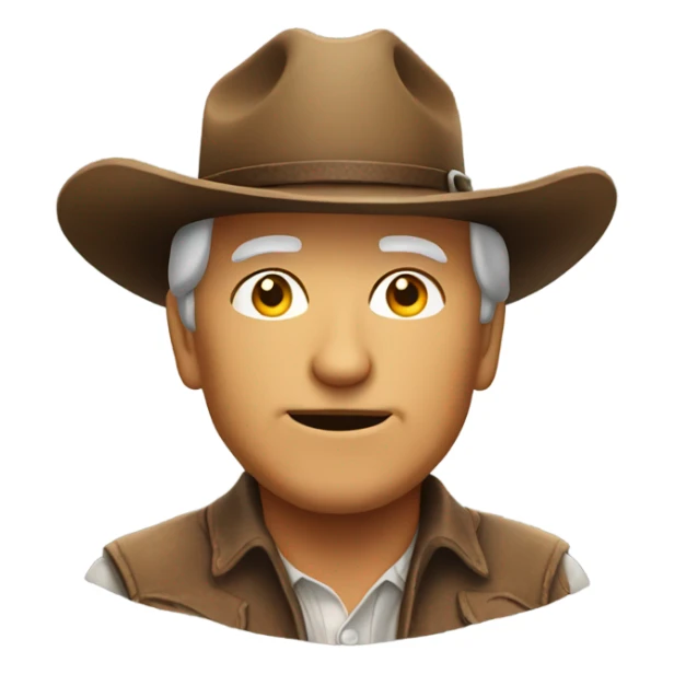 Old man with cowboy hat  sticker