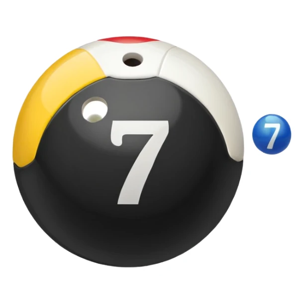 Pool table back ball with the number 7 only one number on the ball sticker