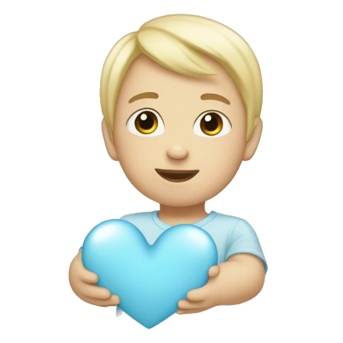 Light baby blue heart emoji sticker