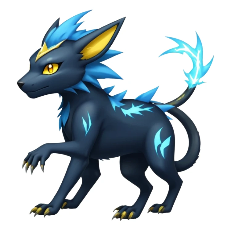 Manectric-Luxray-Draco-Fakémon-hybrid-creature (full body), 4 legs sticker