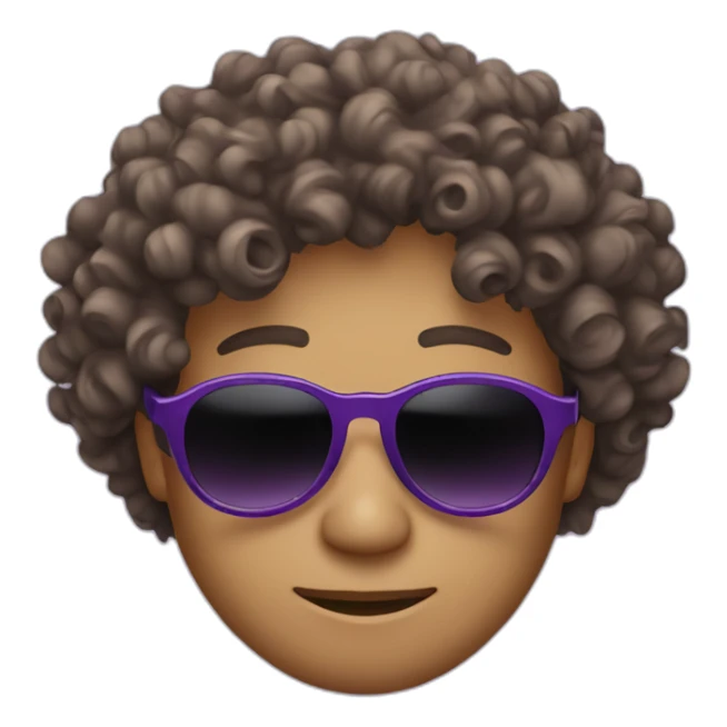 curly-hair-purple-cool-guy-round-star-sunglasses sticker