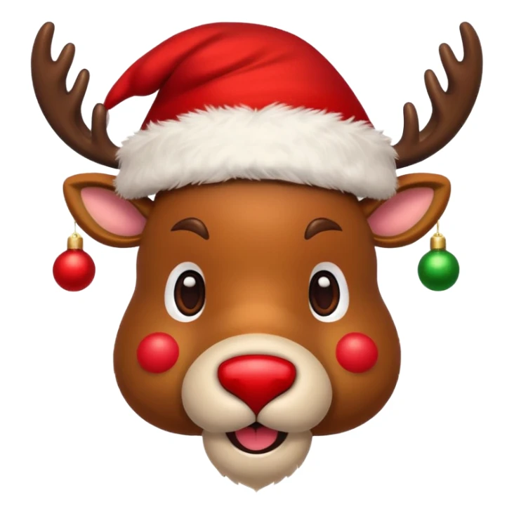 Christmas reindeer face with christmas accessories sticker