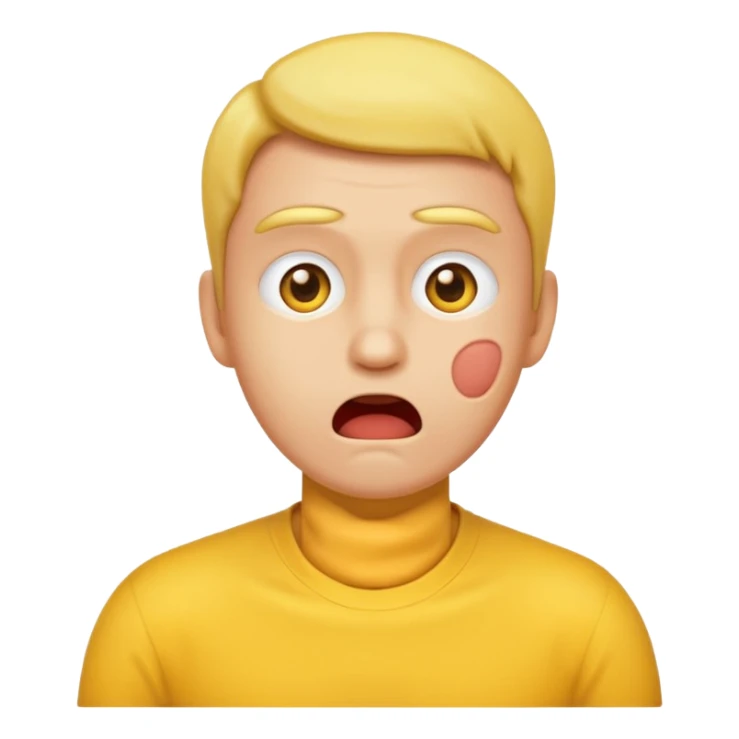 Yellow face emoji getting the back of his neck slapped  sticker