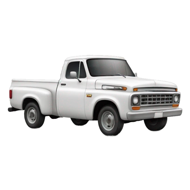 old white pick up truck with a tree in the trunk sticker