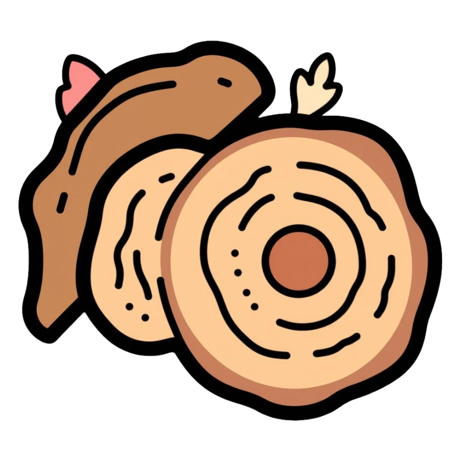 natural and renewable material: wood log with tree rings sticker