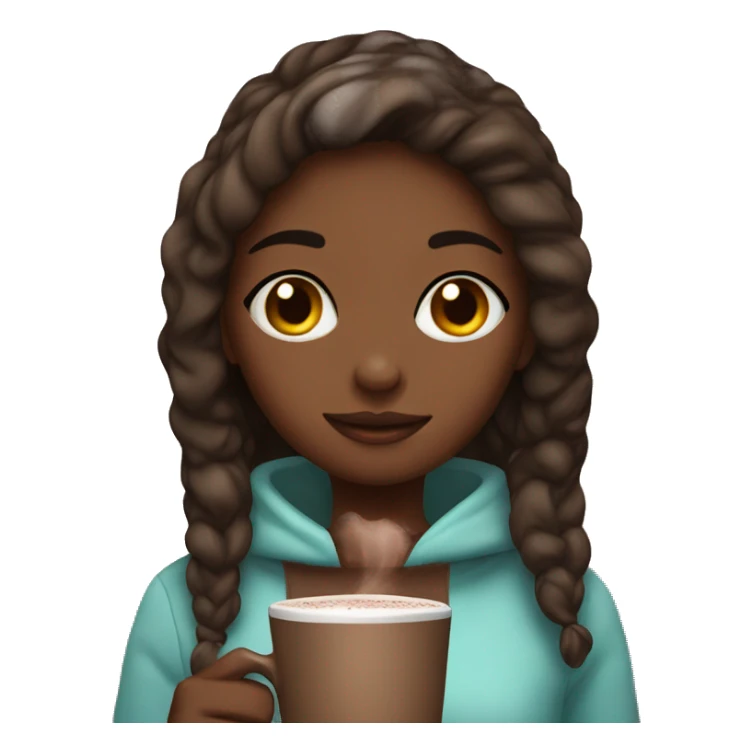 Girl with hot chocolate sticker