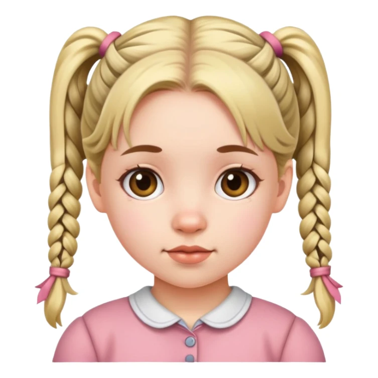 Cute young girl with pigtails sticker