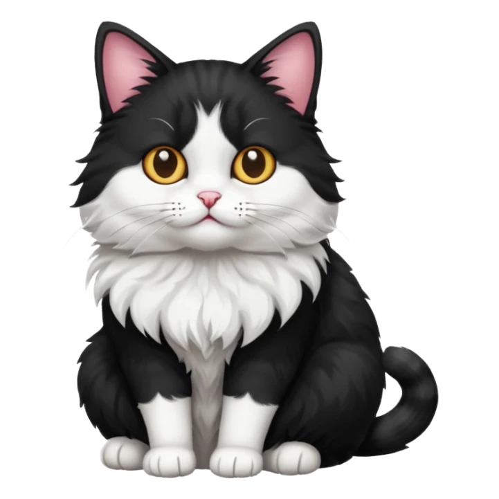 create me an emoji that is a cat that is black and white sticker